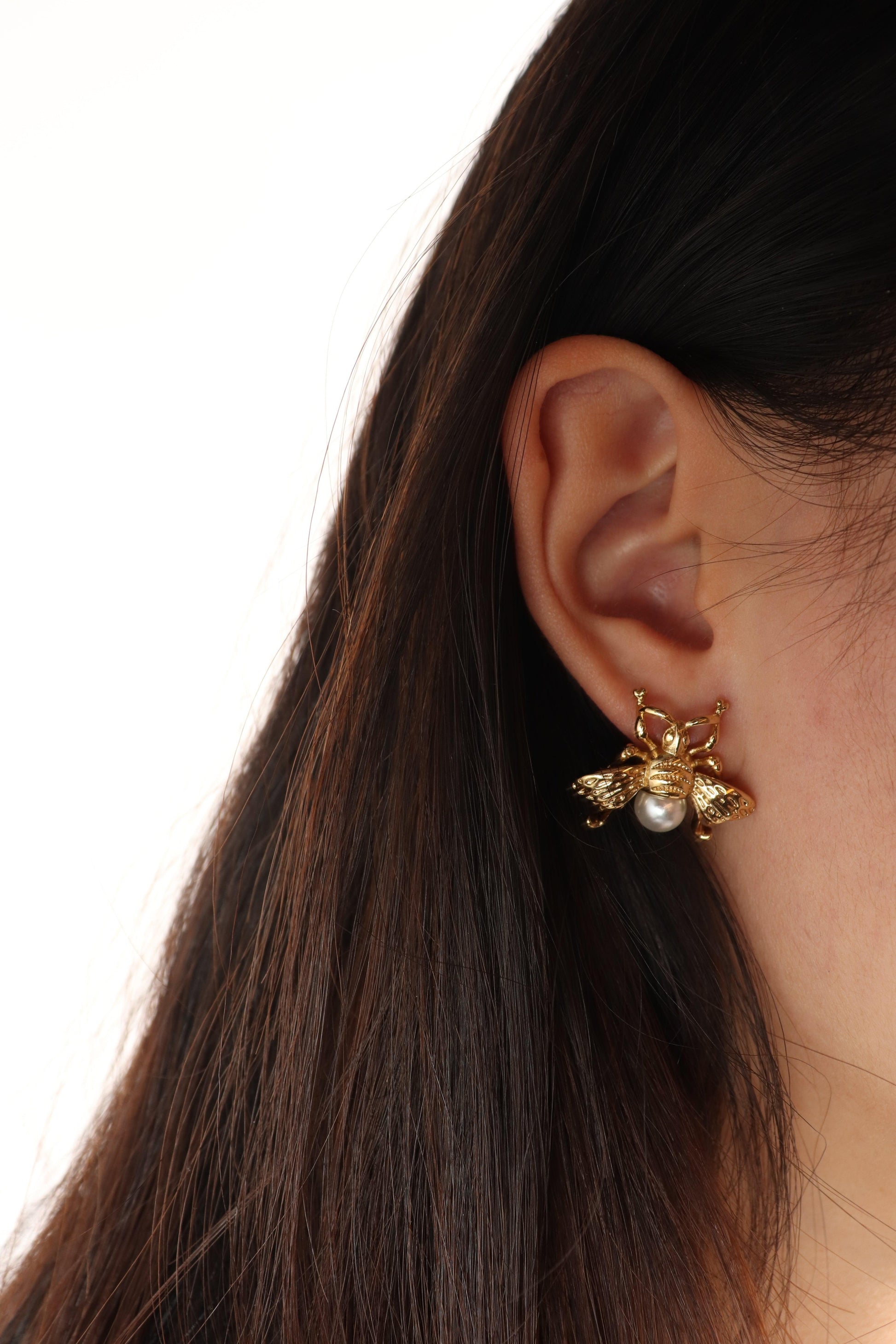 BOUCLES D'OREILLES GOLDEN BEE - INOXYDABLE - Maison Rin