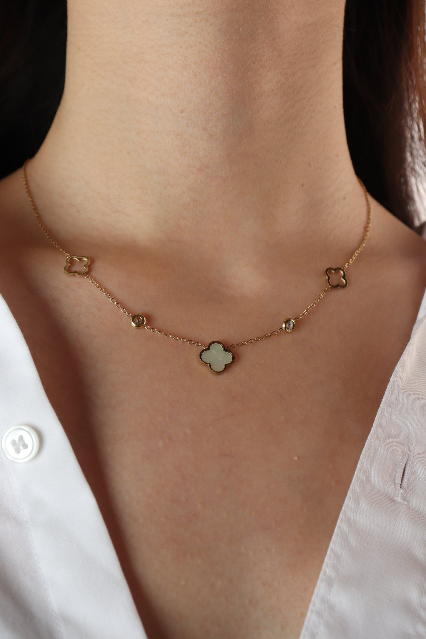 COLLIER FLORA - ACIER INOXYDABLE - Maison Rin