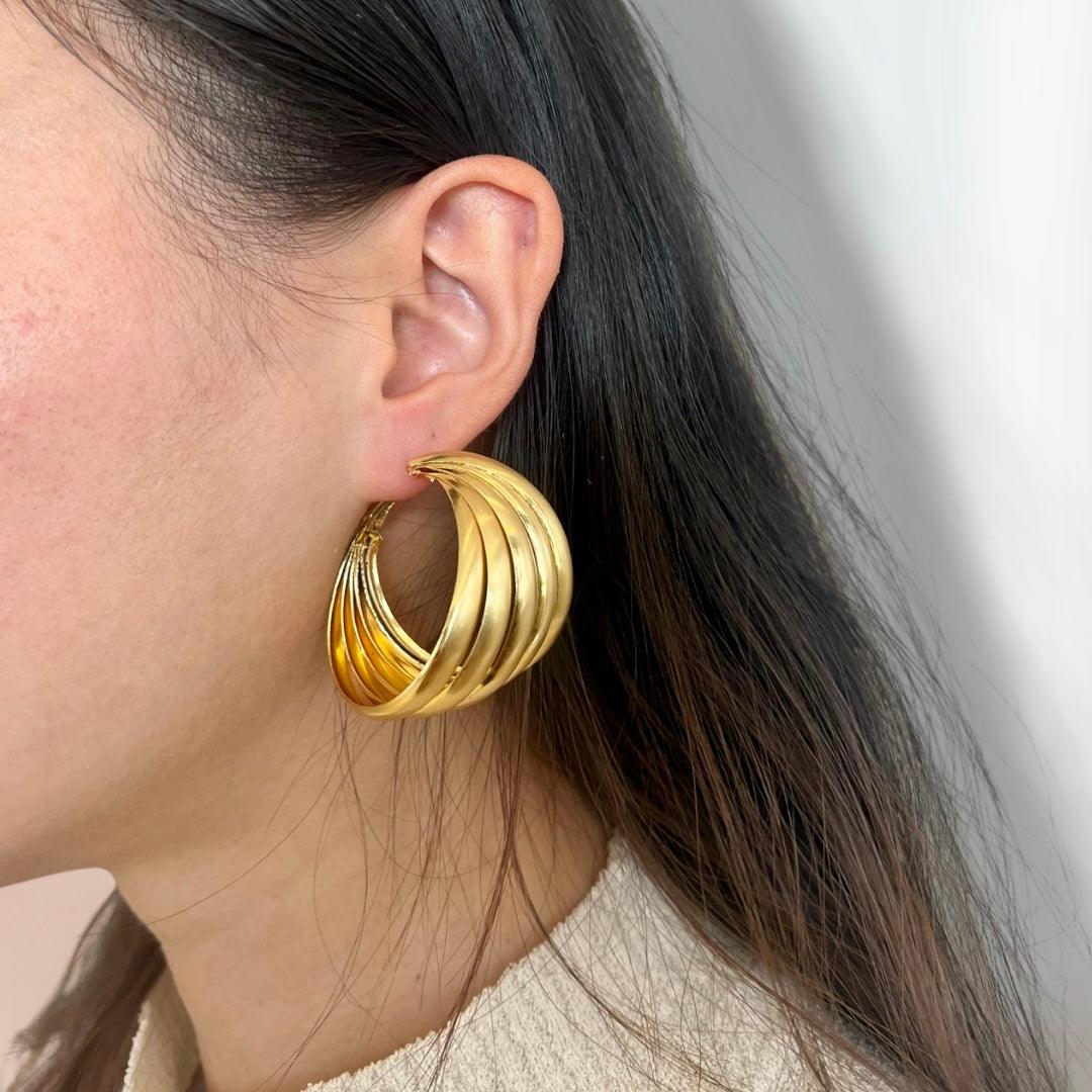 CREOLE CREPUSCULE DORÉ - PLAQUÉ OR 18K - Maison Rin